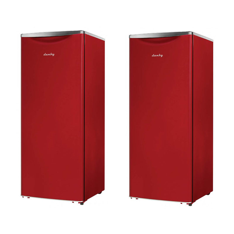 Danby 11 Cu. Ft. Apartment Sized Contemporary Classic Refrigerator, Red (2 Pack)