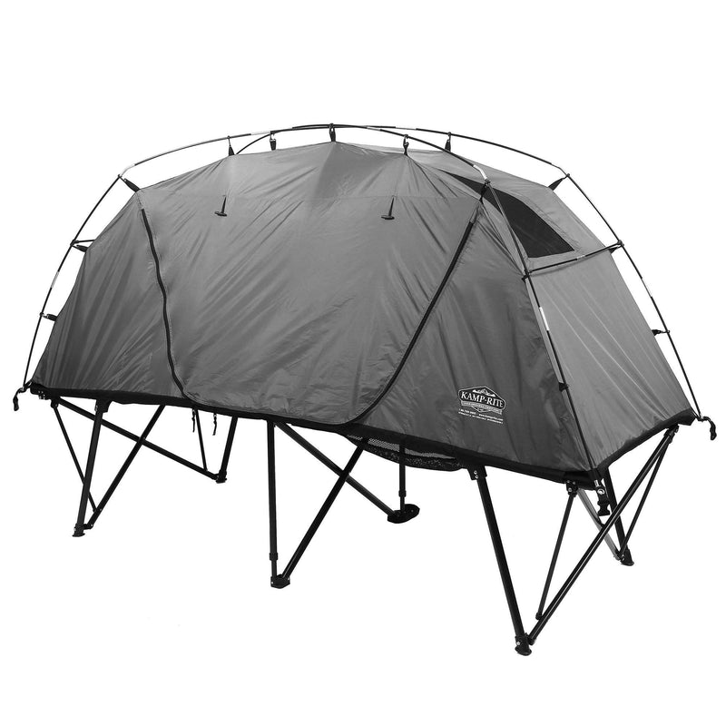 Kamp-Rite 1 Person CTC Compact Collapsible XL Tent Cot w/ Storage Bag, Gray