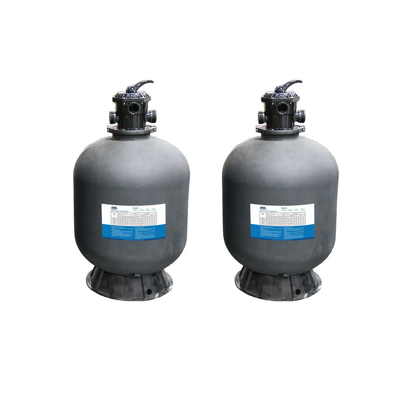 AquaPro Systems 24 Inch Inground Swimming Pool Filtration Sand Filter (2 Pack)