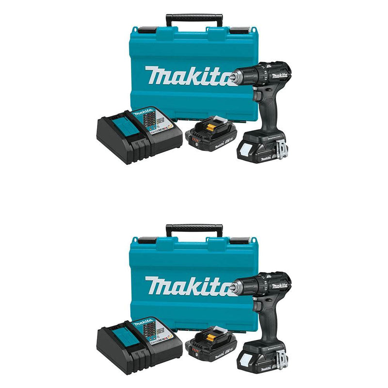Makita 18V LXT Lithium Ion Sub Compact Brushless 0.5" Drill Driver Kit (2 Pack)