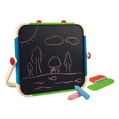 Hape Anywhere Tabletop Chalkboard Magnetic Whiteboard Art Studio Easel (2 Pack)