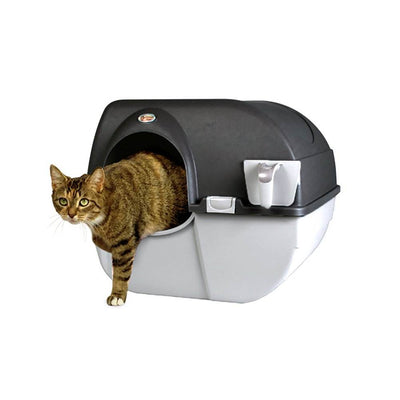 Omega Paw Roll 'N Clean Self Cleaning Covered Cat Kitten Litter Box, Regular