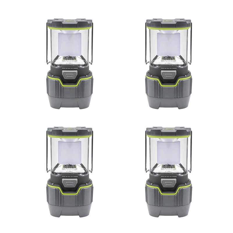 CORE 1000 Lumens Rechargeable Weatherproof Lantern with USB Port (4 Pack)