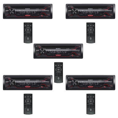 Sony In Dash Single DIN 55 Watt Car CD Player Stereo with Radio and USB (5 Pack)