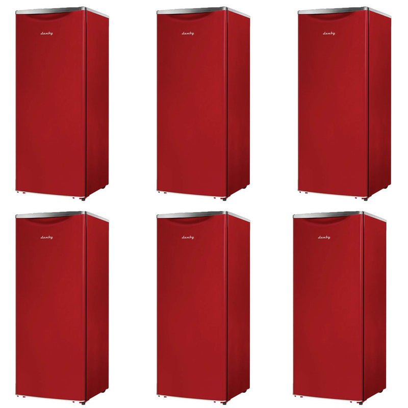 Danby 11 Cu. Ft. Apartment Sized Contemporary Classic Refrigerator, Red (6 Pack)
