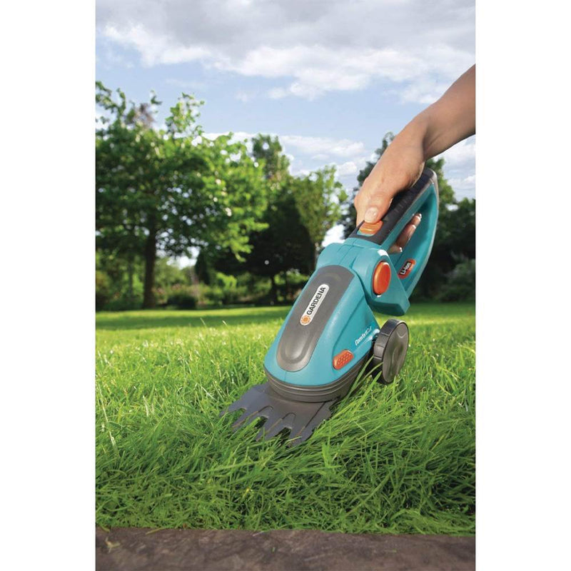 Gardena 3 Inch Cordless Lithium Ion Rechargeable ComfortCut Grass Shears, Blue