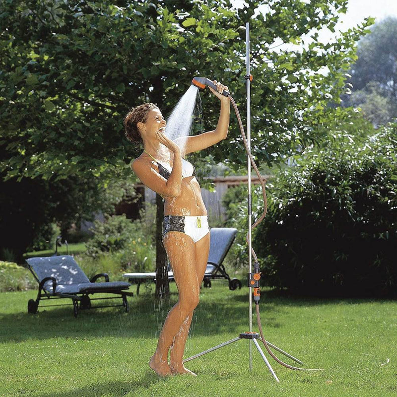Gardena 960-U Outdoor Portable Garden Shower Trio On Stand with Detachable Head