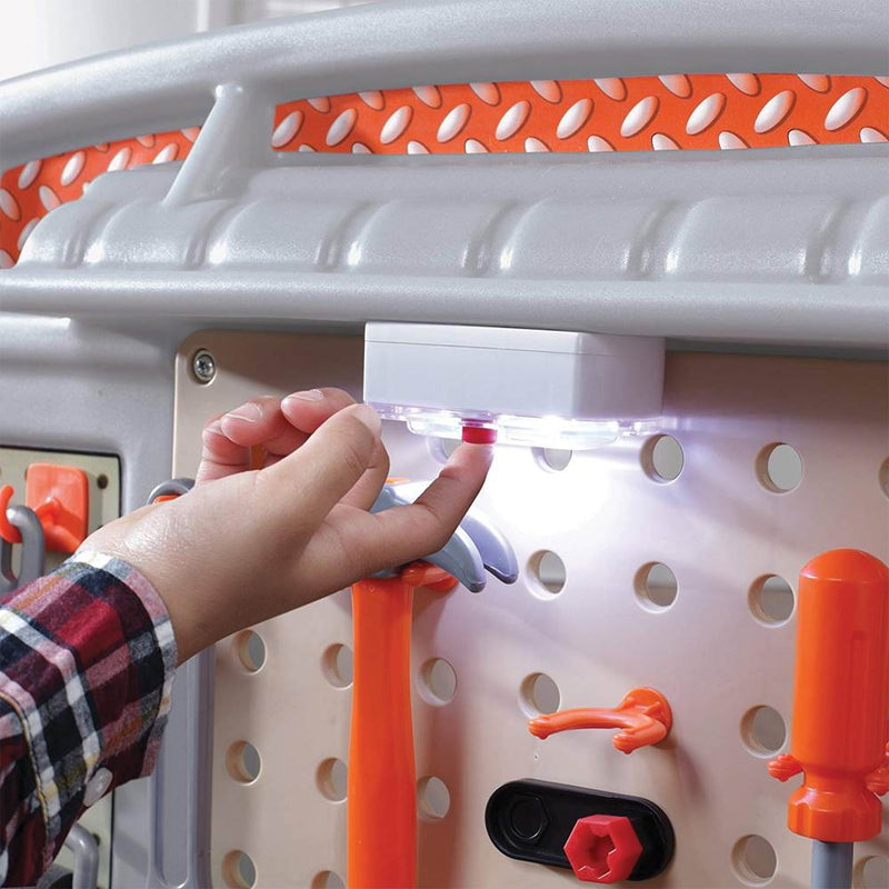 Step2 Big Builders Pro Workshop Kids Toy Tool Bench with Accessories, Orange