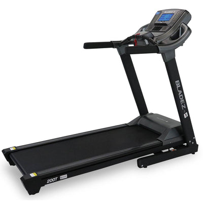 200T Bladez Fitness Folding Treadmill Machine with Shock Absorption and Fan