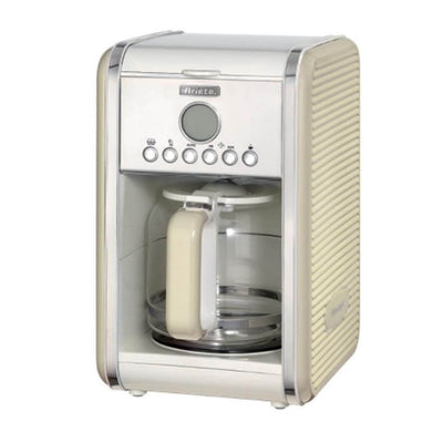 Ariete Vintage Countertop 12 Cup Coffee Maker and 18 Liter Toaster Oven, Beige