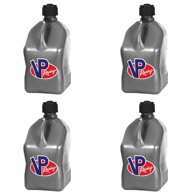 VP Racing Motorsport 5.5 Gal Square Plastic Utility Jugs, Silver (4 Pack)