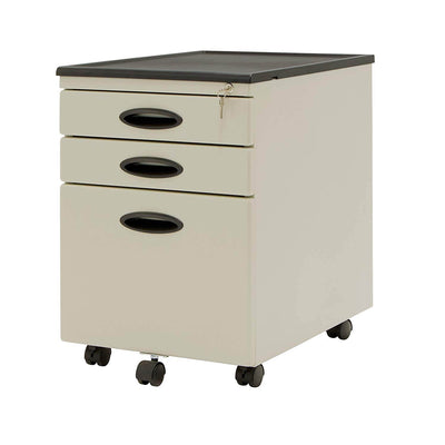 Studio Designs 3 Drawer Office Mobile Cabinet Drawer Storage, Putty (2 Pack)