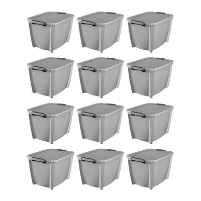 Life Story 20 Gallon Plastic Stackable Storage Bin Container, Gray (12 Pack)