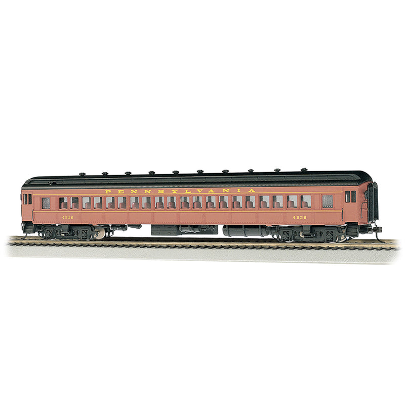 Bachmann Trains 13707 1:87 HO Scale 72 Foot PRR Postwar Tuscan Red Coach