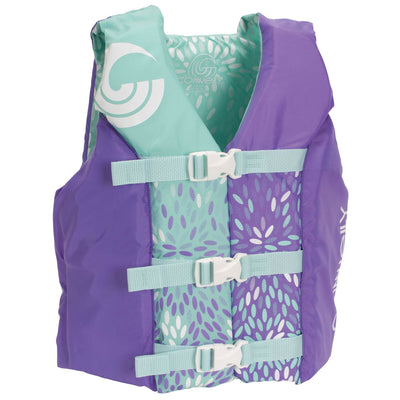 CWB Connelly Coast Guard Approved Nylon Youth Life Jacket PFD, Purple/Light Blue