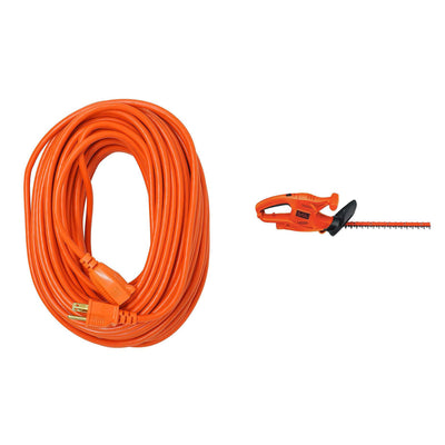 Black and Decker 16" 3 Amp Hedge Trimmer & Southwire 100' 10 Amp Extension Cord