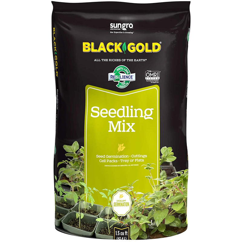 SunGro Black Gold Seedling Germination Mix for Seeds or Cutting, 1.5 Cubic Feet