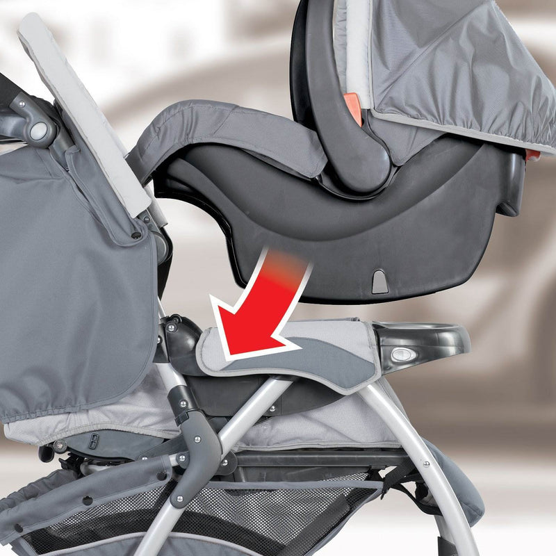Chicco Cortina CX  Iron Gray Travel System w/ KeyFit Car Seat, Stroller, & Base