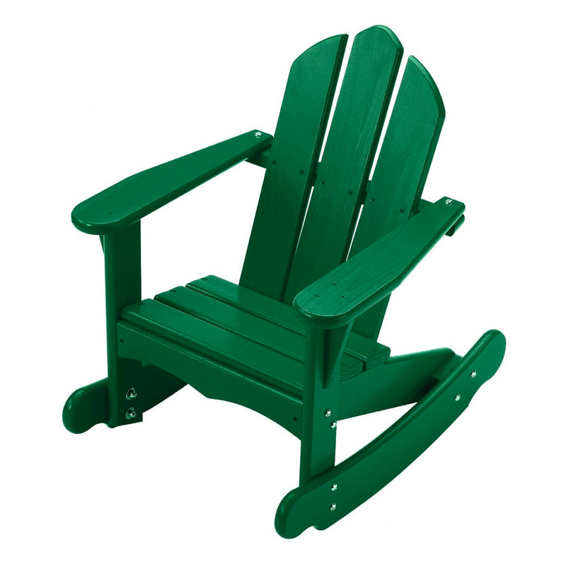 Little Colorado Wood Kids Adirondack Rocking Chair for Indoor Outdoor Use, Green