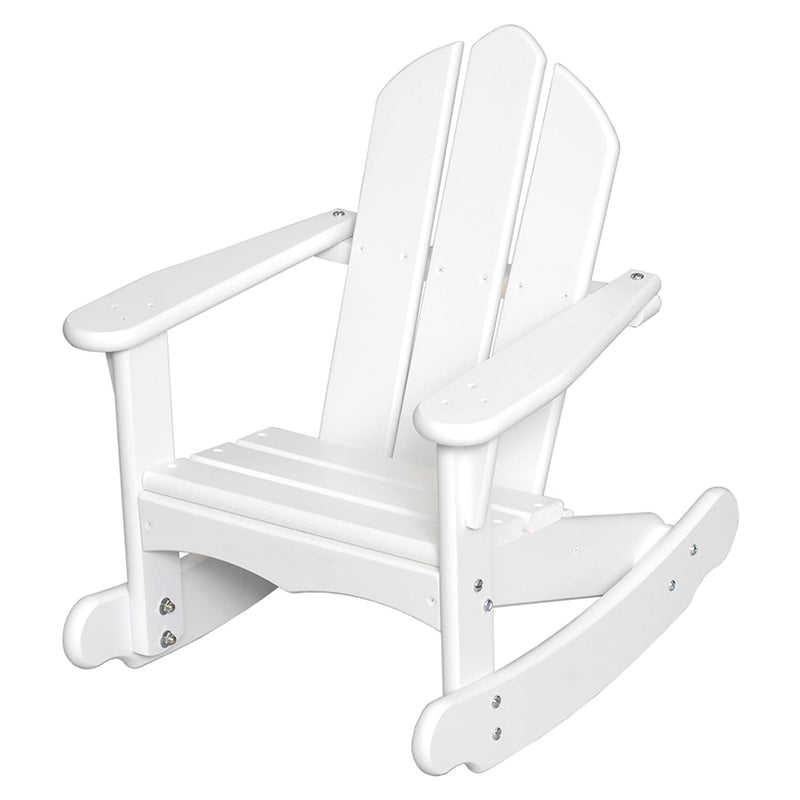 Little Colorado Wood Kids Adirondack Rocking Chair for Indoor Outdoor Use, White
