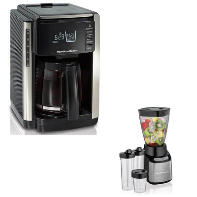 Hamilton Beach 12 Cup Coffee Maker & 32 Ounce Smoothie Blender with To Go Cups