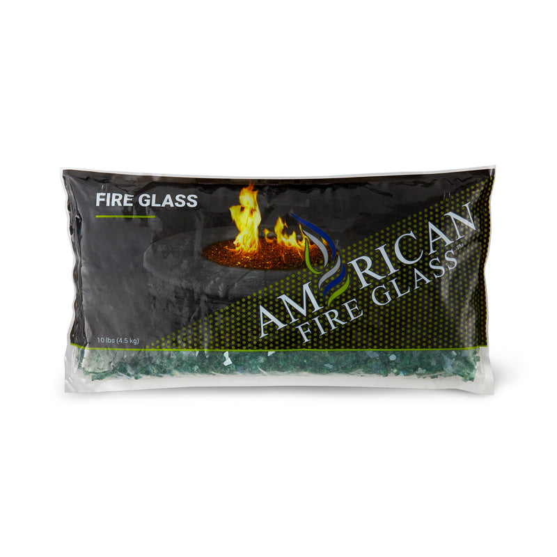 American Fireglass 10 LB Bag 1/4" Reflective Fireplace & Pit Glass, Evergreen