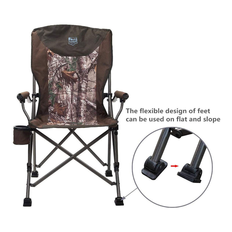 Timber Ridge Indoor Outdoor Folding Beach Camping Lounge Chair, Camo (2 Pack)