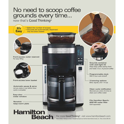 Hamilton Beach 12 Cup Auto Dispensing Coffee Maker w/ Stay or Go Smoothie Mixer