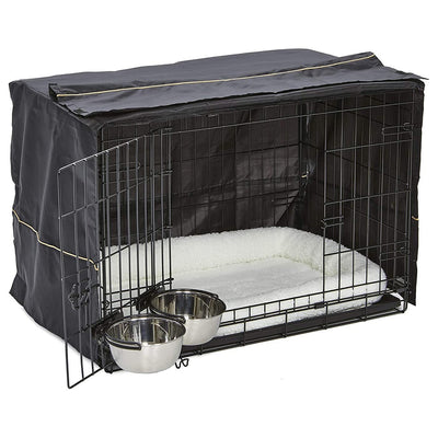 MidWest Homes For Pets iCrate Medium Dog Bed Crate Kennel Kit with Cover, Black