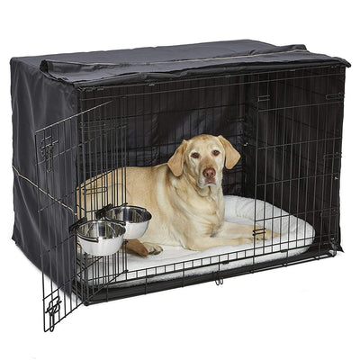 MidWest Homes For Pets iCrate Large Dog Bed Crate Kennel Kit with Cover, Black