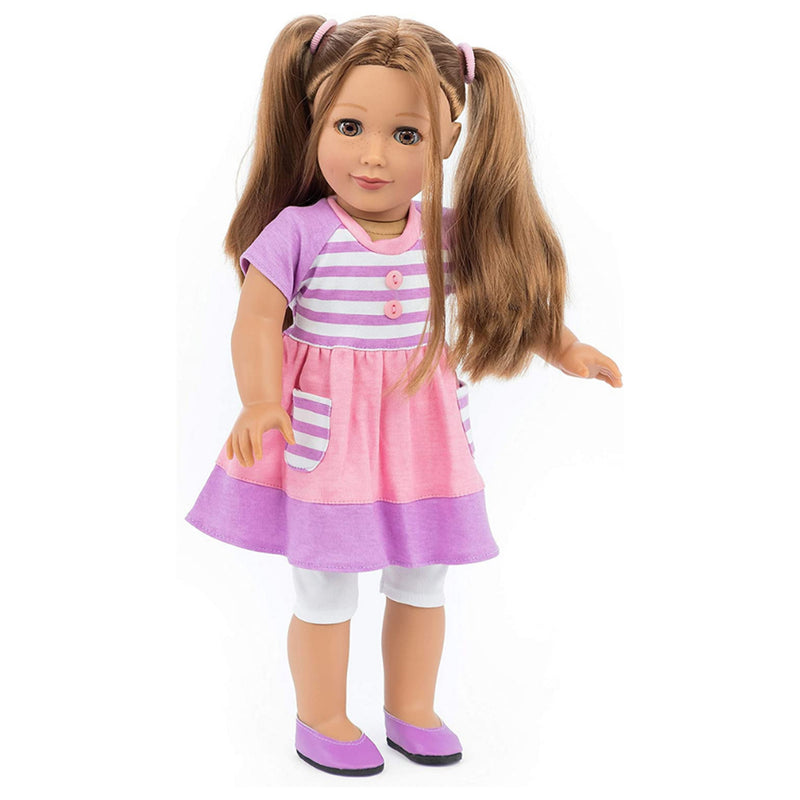 Playtime by Eimmie 18 Inch Allie Doll with Outfit, Carrying Case, and Pajamas