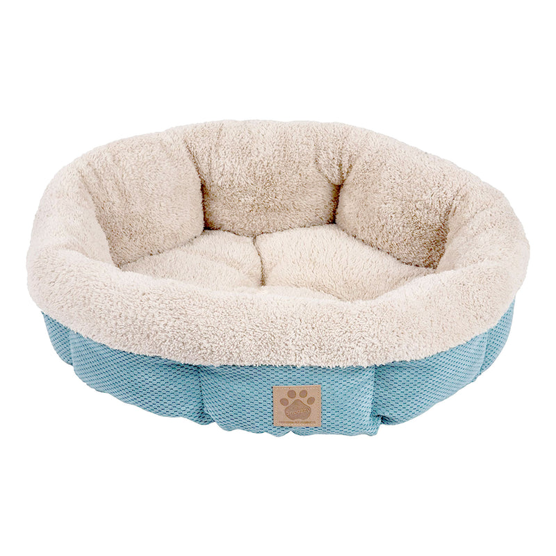 Petmate Precision Pet SnooZZy Mod Chic Stylish Round Cuddler Pet Dog Bed, Teal
