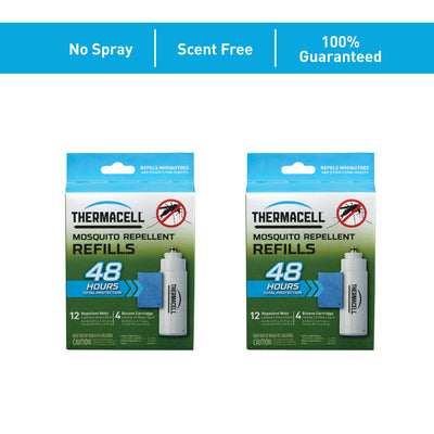 Thermacell 48-Hour Mosquito Shield w/ 12 Mats & 4 Fuel Cartridges (2 Pack)