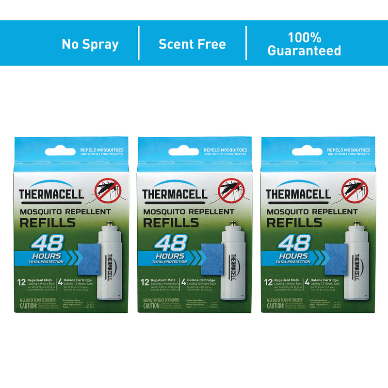 Thermacell 48-Hour Mosquito Shield w/ 12 Mats & 4 Fuel Cartridges (3 Pack)