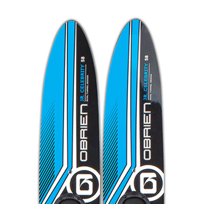 O'Brien Watersports Adult 58 inches Celebrity Jr. Water Skis, Blue and Black