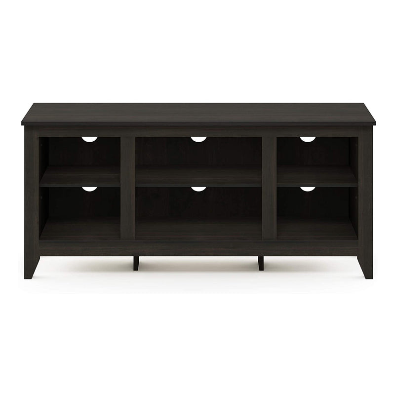 Furinno Jensen Sturdy Wooden Rectangle TV Stand with Storage Shelves, Espresso