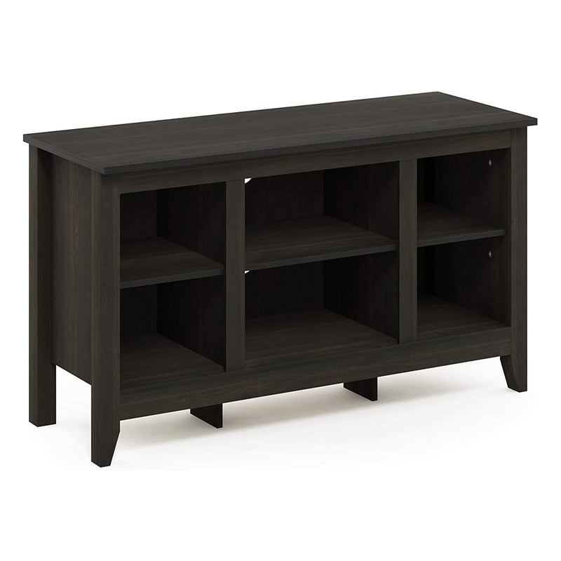 Furinno Jensen Sturdy Wooden Rectangle TV Stand with Storage Shelves, Espresso