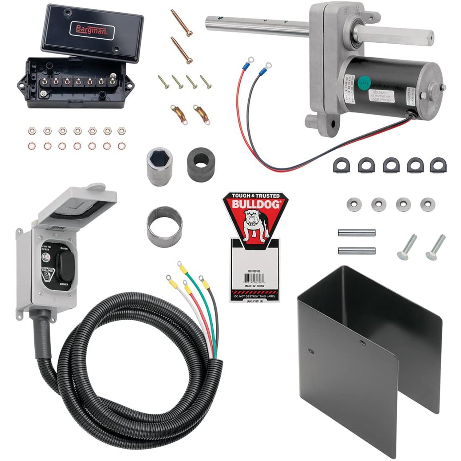 Bulldog 12000 Pound Trailer Jack Steel Electric Lift Power Drive Kit, Black - VMInnovations