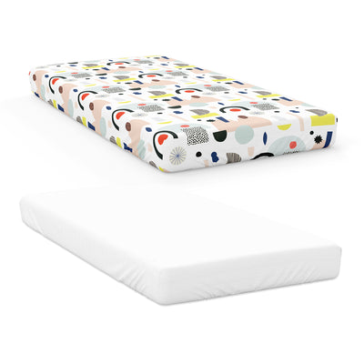 Goumikids 2 Piece Soft Baby Nursery Crib Sheet Bedding Set, Dream Big & White