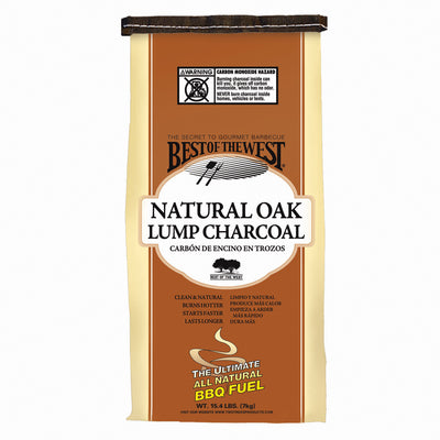 Best of the West Natural Oak and Mesquite Lump Charcoal for Grill, 15.4 lbs Bag
