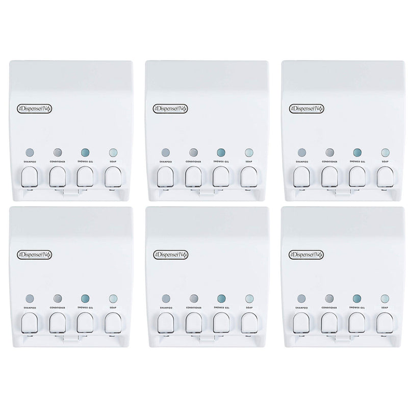 Better Living Products 4 Chamber Shower Organizer Dispenser, White (6 Pack)