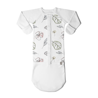Goumikids Baby Sleeper Gown Organic Bamboo Sleepsack Pajama Clothes, 0-3M Floral