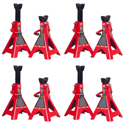 Torin Big Red 3 Ton Capacity Double Locking Steel Jack Stands, 1 Pair (4 Pack)