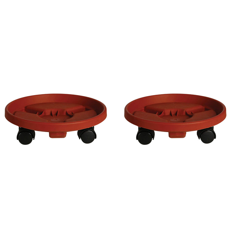 Bloem 95126C 16 Inch Rolling Plant Carrier Stand Saucer, Terra Cotta (2 Pack) - VMInnovations