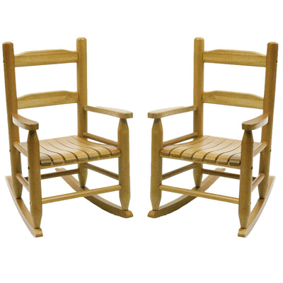 Lipper Child's Eco Friendly Rubberwood Rocking Chair, Natural Finish (2 Pack)