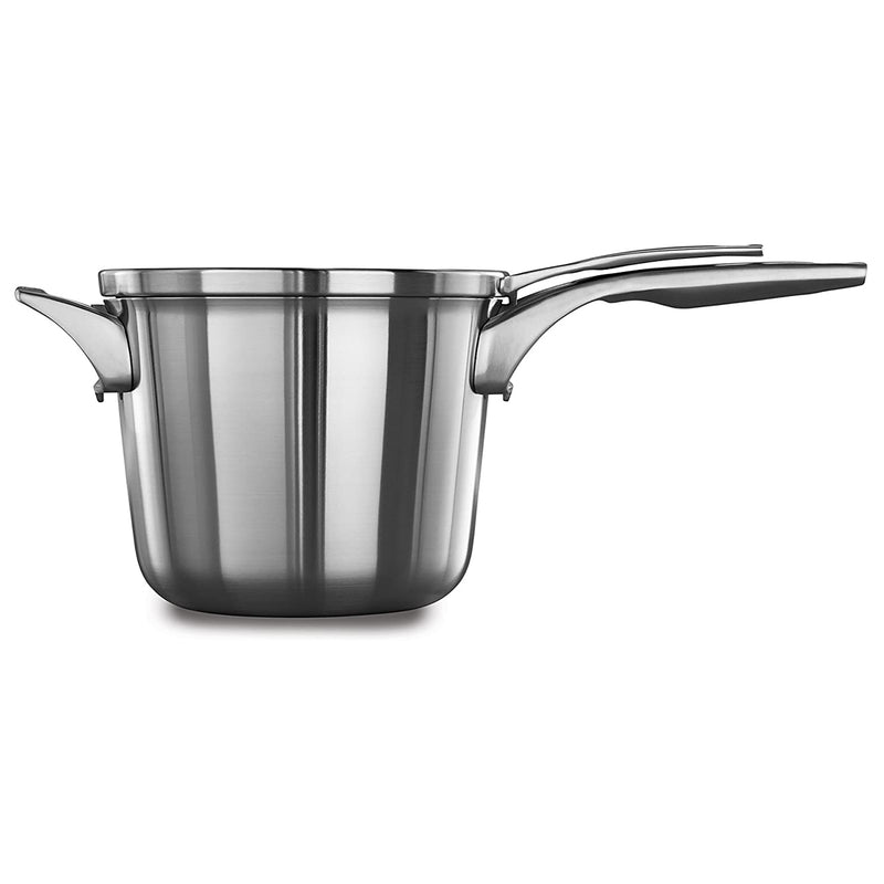 Calphalon Premier 4.5 Quart Stainless Steel Stackable Nesting Saucepan with Lid