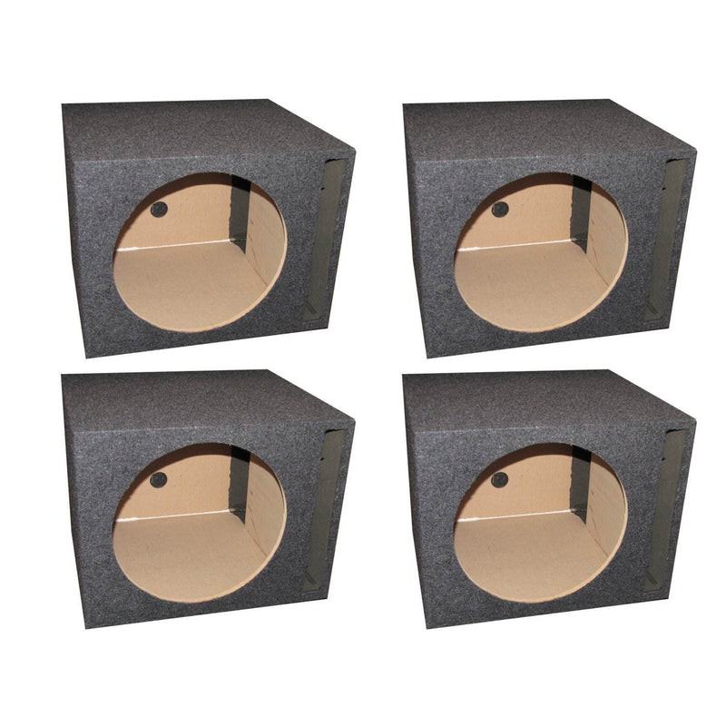QPower Single 10" Vented Slot Ported Empty Subwoofer Sub Enclosure Box (4 Pack)