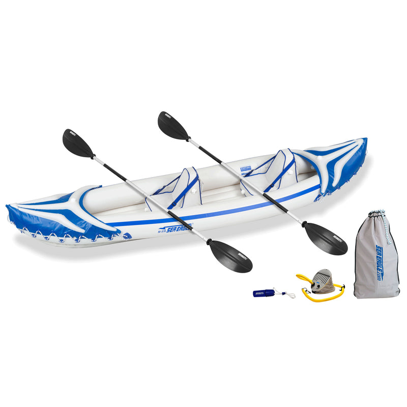 Sea Eagle 370 3 Person Blow Up Inflatable Portable Sport Tandem Kayak Canoe