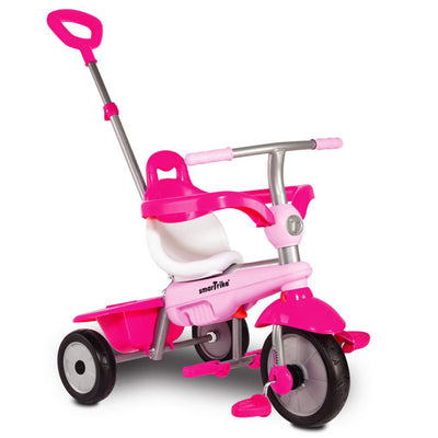 smarTrike Breeze 3 in 1 Multi Stage Toddler Tricycle for 1, 2, 3 Year Olds, Pink
