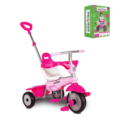 smarTrike Breeze 3 in 1 Multi Stage Toddler Tricycle for 1, 2, 3 Year Olds, Pink